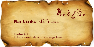 Martinko Írisz névjegykártya